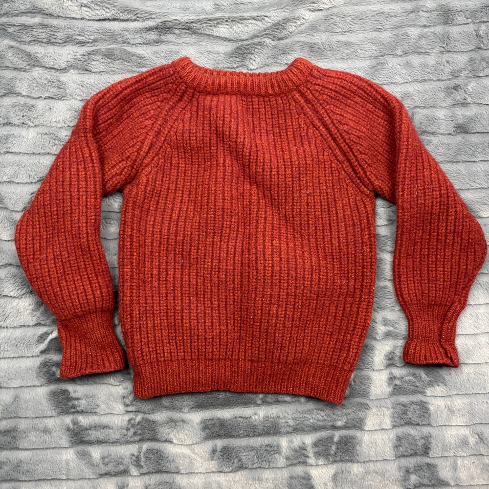Cottage Knitwear Classic Knits Orange Wool Sweater Hand Fashioned UK Made Med